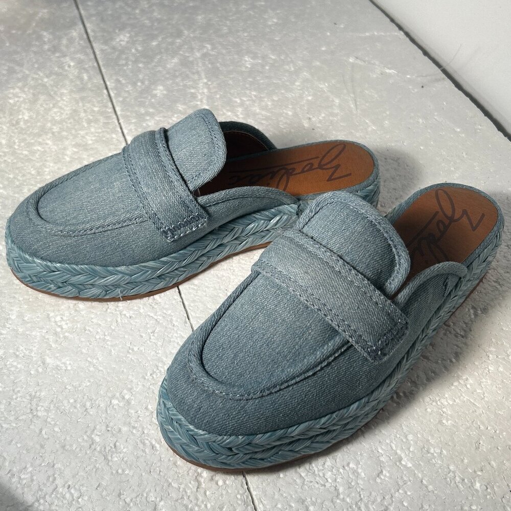 Zodiac SZ 8.5 NWOT Gizelle Blue Denim Mule Slide Resort Boho 70's Chic - Picture 5 of 12
